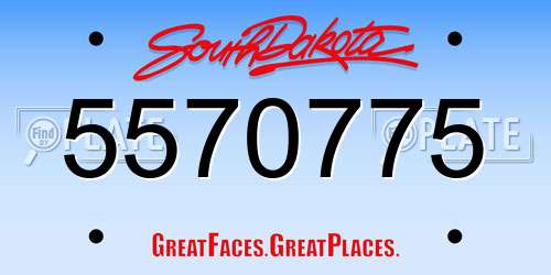 5570775 South Dakota License Plate