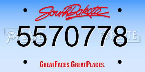 5570778 South Dakota License Plate