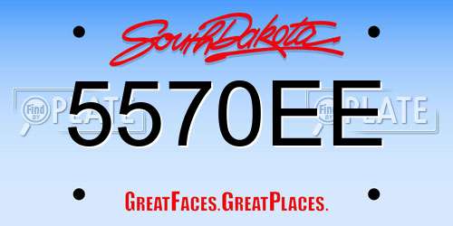 5570EE South Dakota License Plate