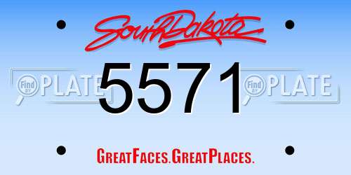 5571 South Dakota License Plate