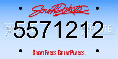 5571212 South Dakota License Plate