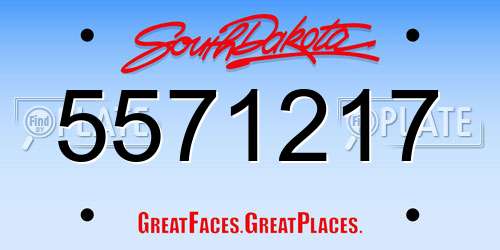5571217 South Dakota License Plate