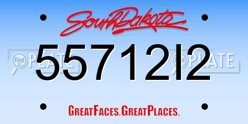 55712I2 South Dakota License Plate