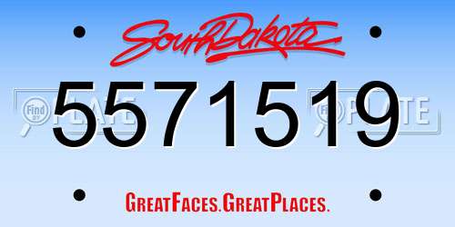 5571519 South Dakota License Plate