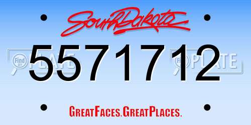 5571712 South Dakota License Plate