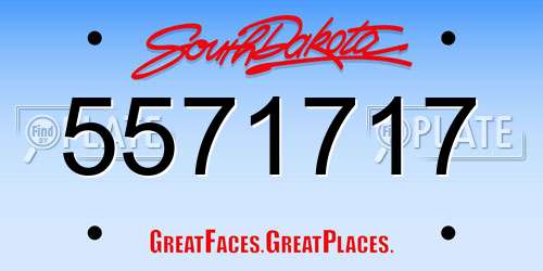 5571717 South Dakota License Plate
