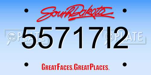 55717I2 South Dakota License Plate