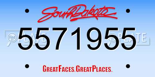 5571955 South Dakota License Plate