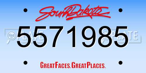 5571985 South Dakota License Plate