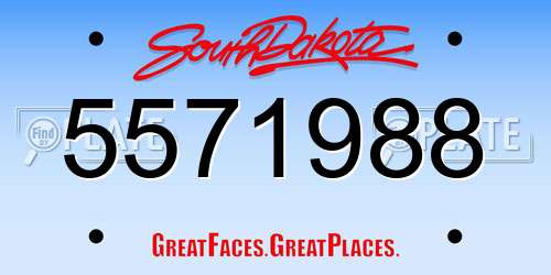 5571988 South Dakota License Plate
