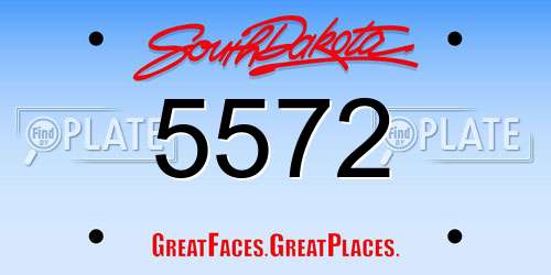 5572 South Dakota License Plate