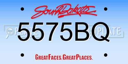 5575BQ South Dakota License Plate