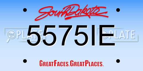 5575IE South Dakota License Plate