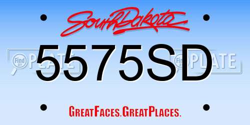 5575SD South Dakota License Plate