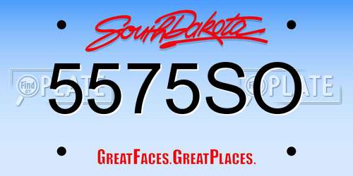 5575SO South Dakota License Plate