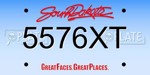 5576XT South Dakota License Plate