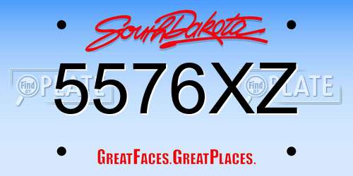 5576XZ South Dakota License Plate