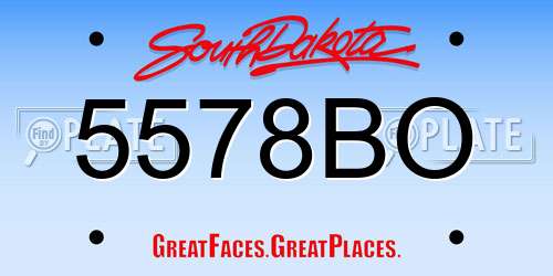 5578BO South Dakota License Plate