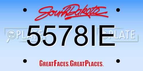 5578IE South Dakota License Plate
