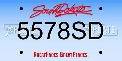 5578SD South Dakota License Plate