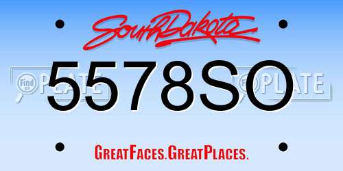 5578SO South Dakota License Plate