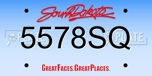 5578SQ South Dakota License Plate