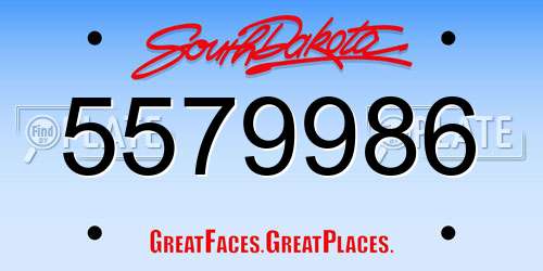 5579986 South Dakota License Plate
