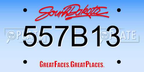 557B13 South Dakota License Plate