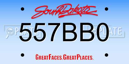 557BB0 South Dakota License Plate