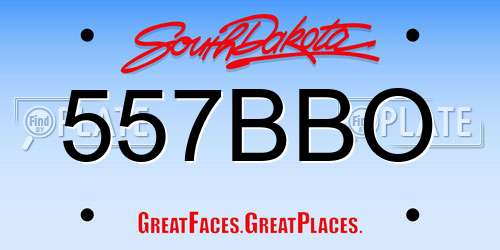 557BBO South Dakota License Plate