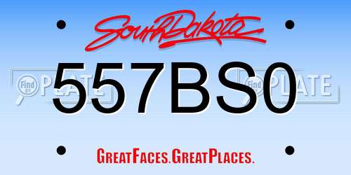 557BS0 South Dakota License Plate