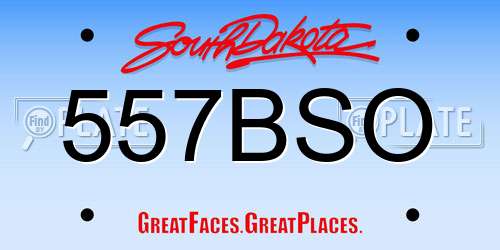 557BSO South Dakota License Plate