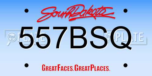 557BSQ South Dakota License Plate