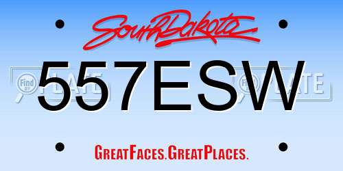 557ESW South Dakota License Plate