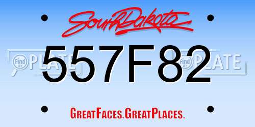 557F82 South Dakota License Plate