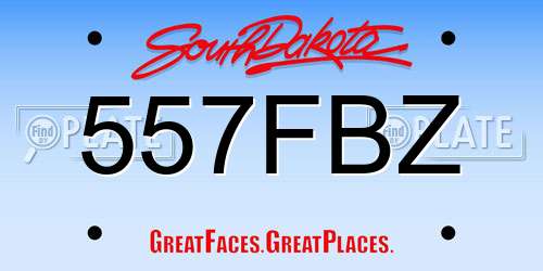 557FBZ South Dakota License Plate
