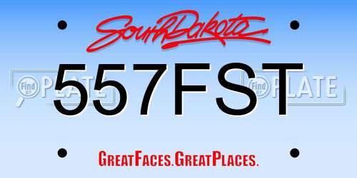 557FST South Dakota License Plate