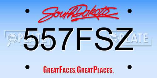557FSZ South Dakota License Plate