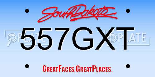 557GXT South Dakota License Plate