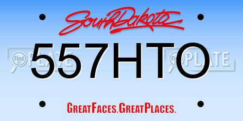 557HTO South Dakota License Plate