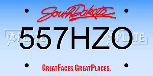 557HZO South Dakota License Plate
