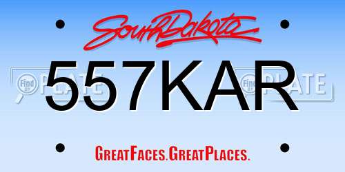 557KAR South Dakota License Plate