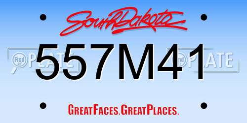 557M41 South Dakota License Plate