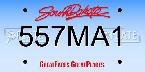 557MA1 South Dakota License Plate