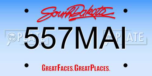 557MAI South Dakota License Plate