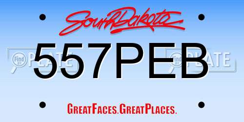 557PEB South Dakota License Plate