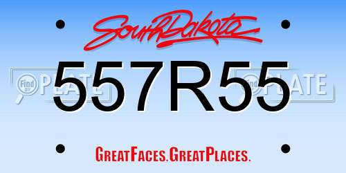 557R55 South Dakota License Plate