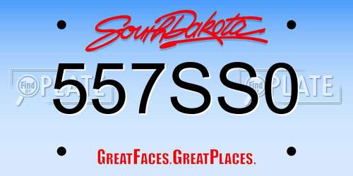 557SS0 South Dakota License Plate