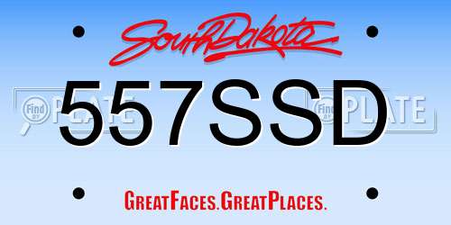 557SSD South Dakota License Plate