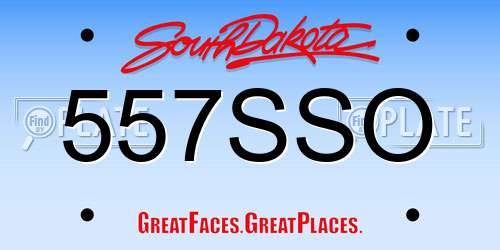 557SSO South Dakota License Plate